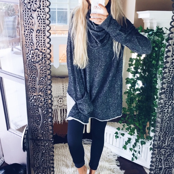 Sweaters - Gemini Speckled + Marled Cowl Sweater